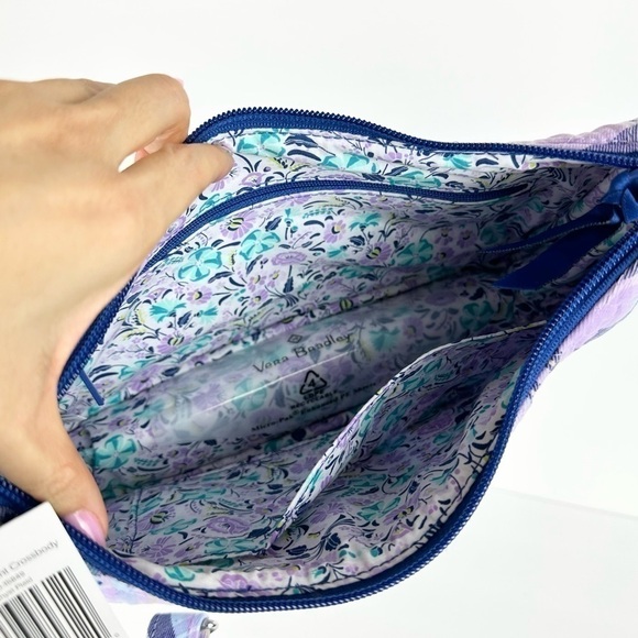 NWT Vera Bradley Cotton Frannie Crescent Crossbody Purse - Picture 5 of 9